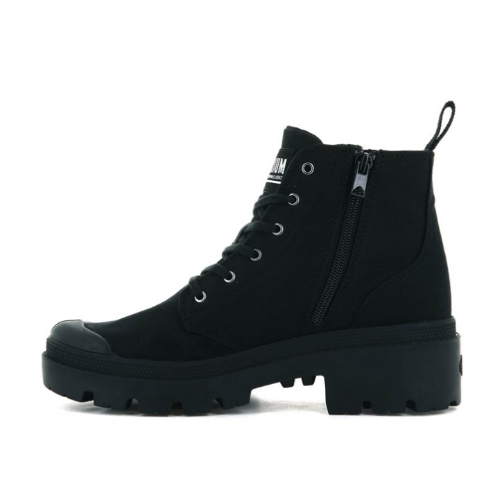 Dámské Boty Palladium Pallabase Twill Černé | CZ TFW-46P